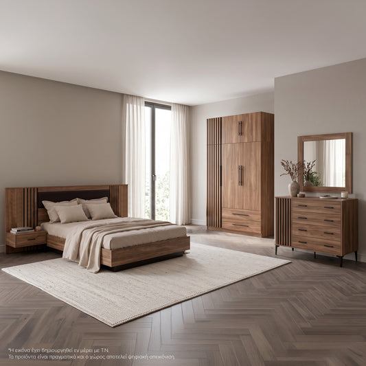 ΣΕΤ ΚΡΕΒΑΤΟΚΑΜΑΡΑΣ ΑΠΟ ΜΕΛΑΜΙΝΗ 6 ΤΜΧ HARRY ΜΕ ΣΤΡΩΜΑ 160x200εκ