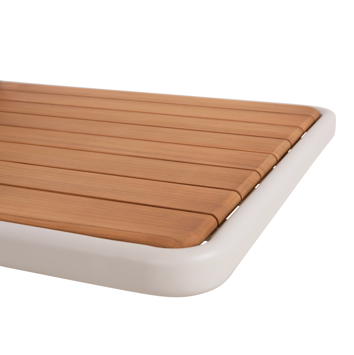ΣΕΤ ΣΑΛΟΝΙ ΓΩΝΙΑ CREED ΚΡΕΜ ΑΛΟΥΜΙΝΙΟ ΜΠΕΖ OLEFIN ΞΥΛΟ TEAK