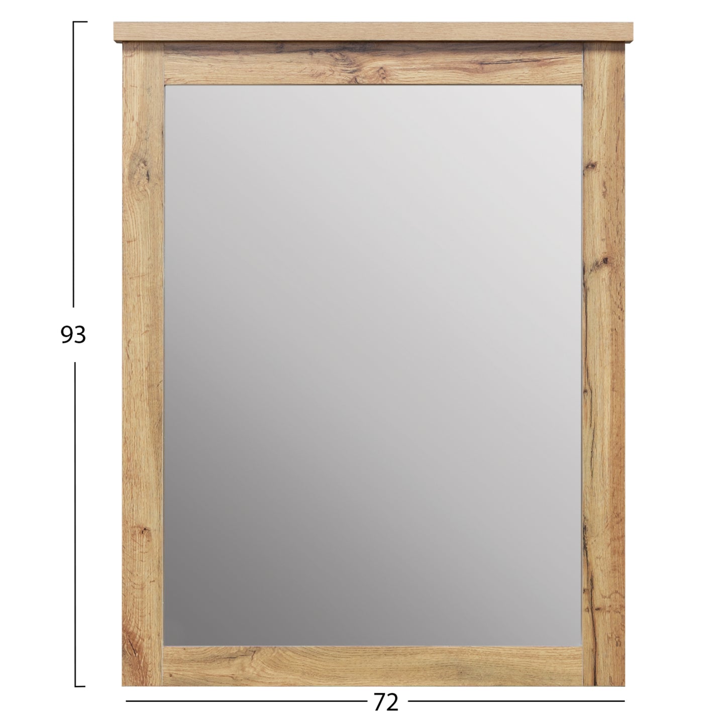 CARYS DRESSER WITH MIRROR SET MELAMINE IN NATURAL WOOD