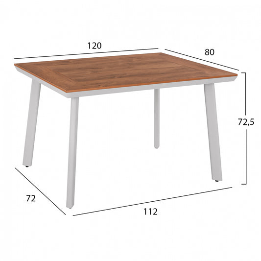 ΣΕΤ ΤΡΑΠΕΖΑΡΙΑ 5 ΤΜΧ ΜΕ ΤΡΑΠΕΖΙ POLYWOOD 120x80εκ & ΠΟΛΥΘΡΟΝΕΣ ΛΕΥΚΕΣ