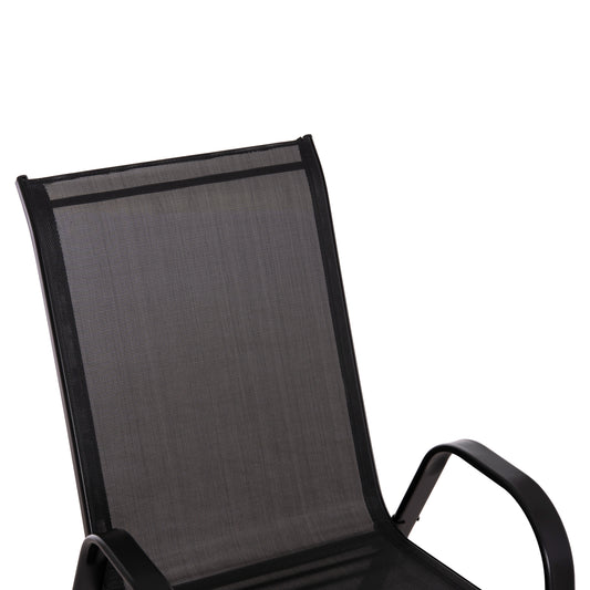 5 PCS DINING SET BRUNO BLACK METAL & TEXTILENE