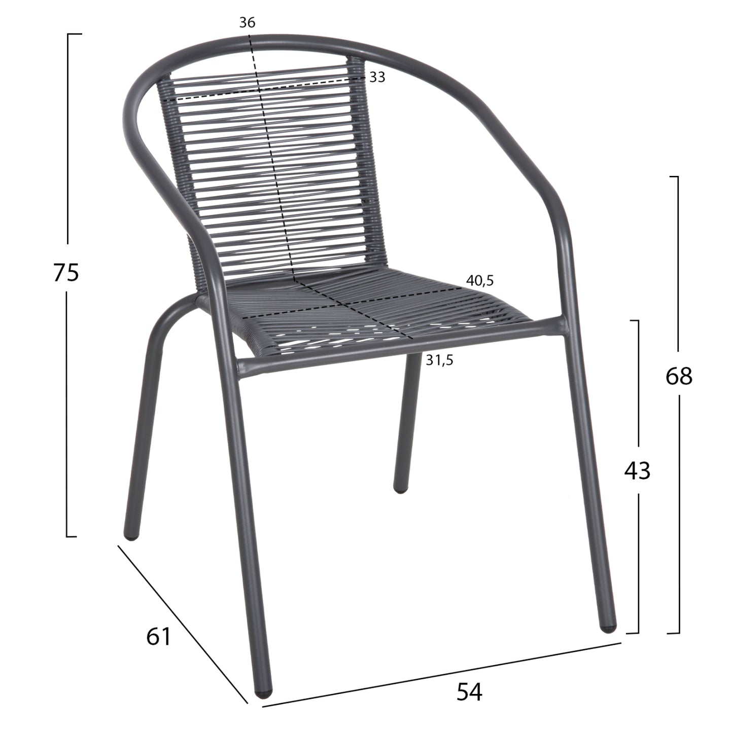 5-PIECE SWIFTER DINING SET METAL CHAIRS & TABLE 110x60cm GREY