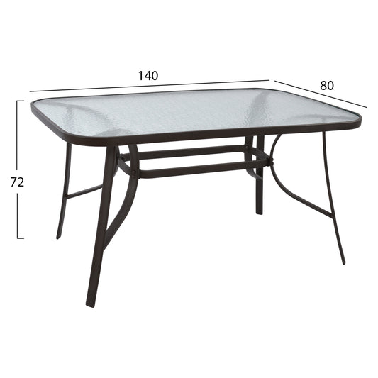 ENDIKA OUTDOOR DINING SET METAL 5 PCS BROWN BEIGE