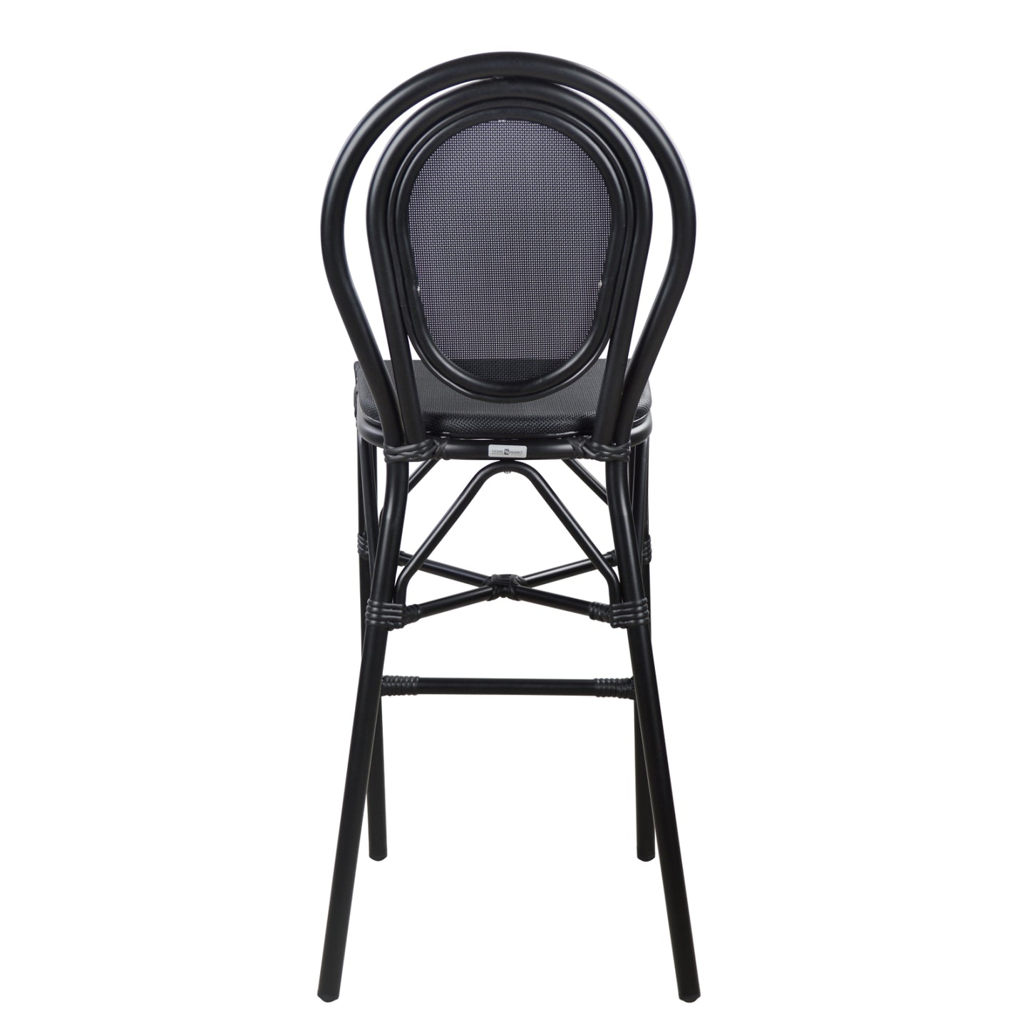 AZARIA BAMBOO LOOK BLACK ALUMINIUM STOOL WITH TEXTLINE 44x52x115