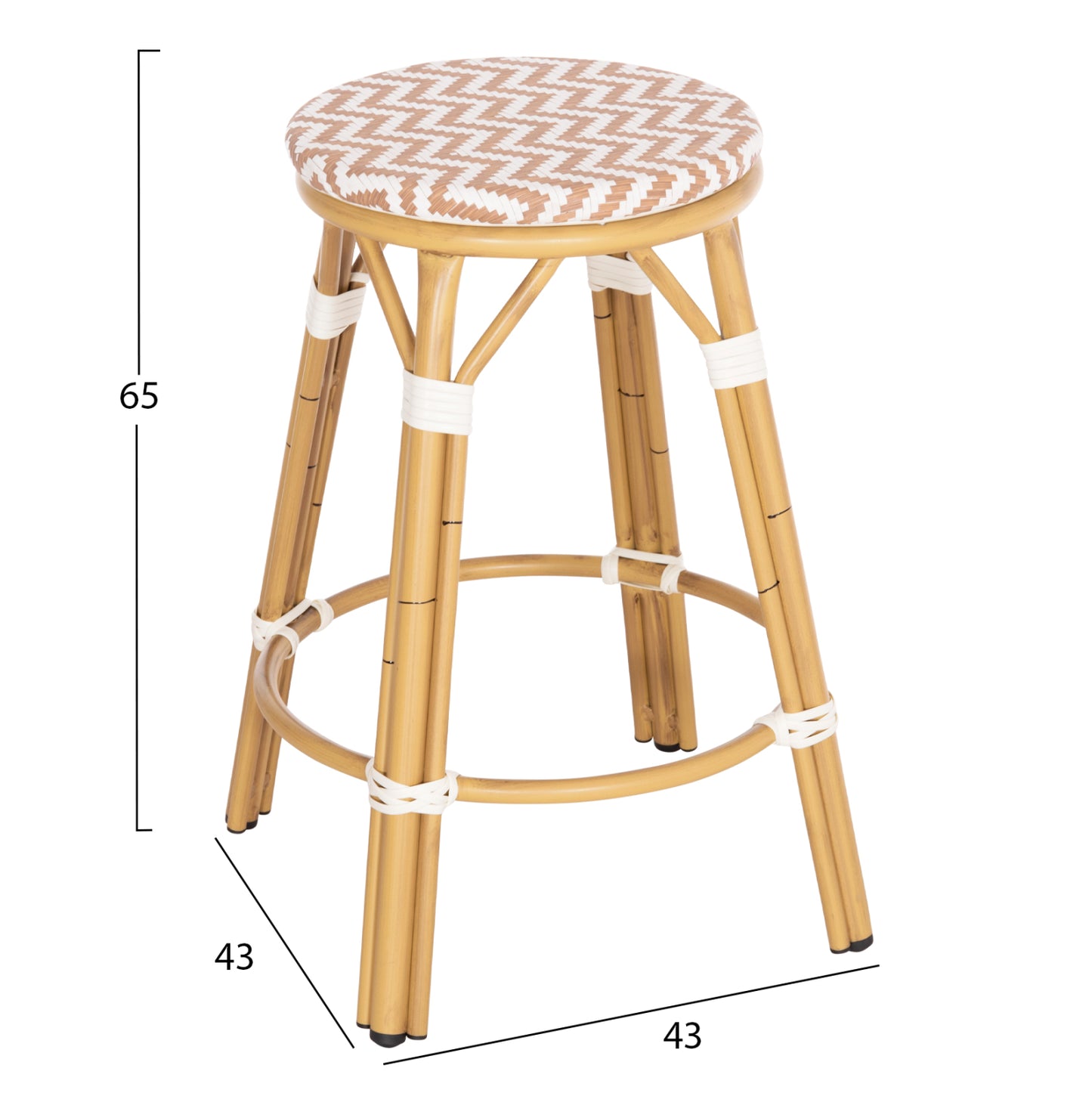 ΣΚΑΜΠΟ ΑΛΟΥΜΙΝΙΟΥ ΜΕΣ. ΥΨΟΥΣ CHINO BAMBOO LOOK ΦΥΣΙΚΟ & TEXTILENE 43x43x65
