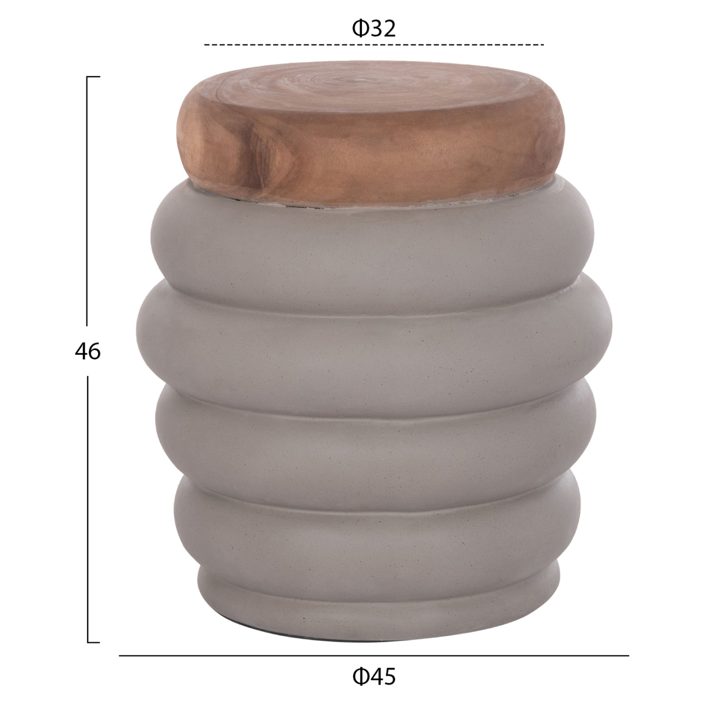 ΣΚΑΜΠΟ PUFFAT FIBER CEMENT ΓΚΡΙ ΞΥΛΟ TEAK TOP Φ45x46