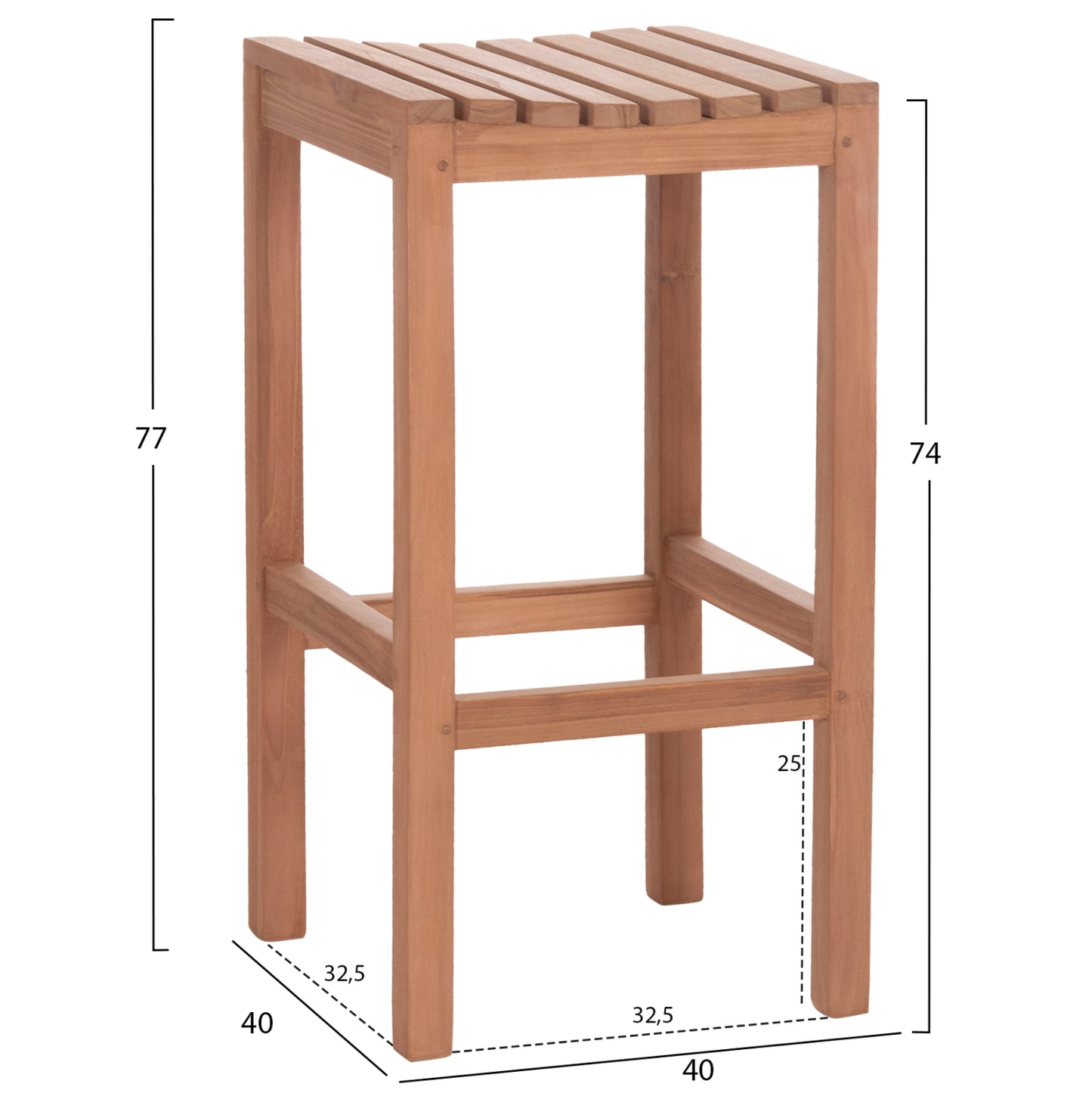ΣΚΑΜΠΟ ΜΠΑΡ NIKOL ΞΥΛΟ ΤΕΑΚ ΣΕ ΦΥΣΙΚΟ 40x40x77