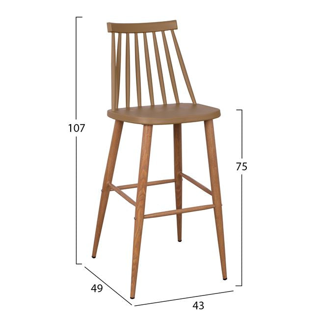 BAR STOOL VANESSA IN CAPPUCCINO COLOR 43x49x107