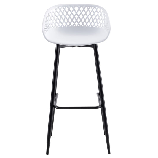 WHITE POLYPROPYLENE STOOL WITH BLACK METAL LEGS 45x45x97