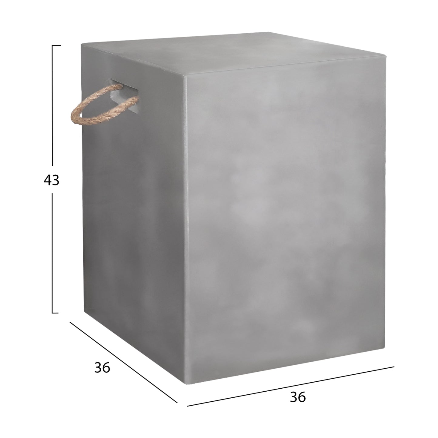 ΣΚΑΜΠΟ ΤΕΤΡΑΓΩΝΟ FIBER CEMENT ΜΕ ΧΕΡΟΥΛΙΑ ZAK ΣΕ ΓΚΡΙ 36x36x43