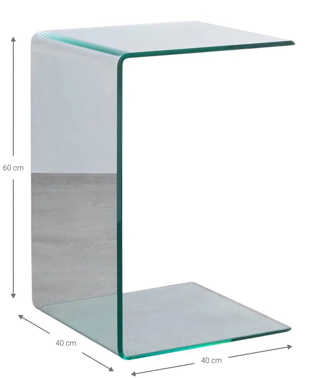 Crystal Crescent Side Table 40x40x60