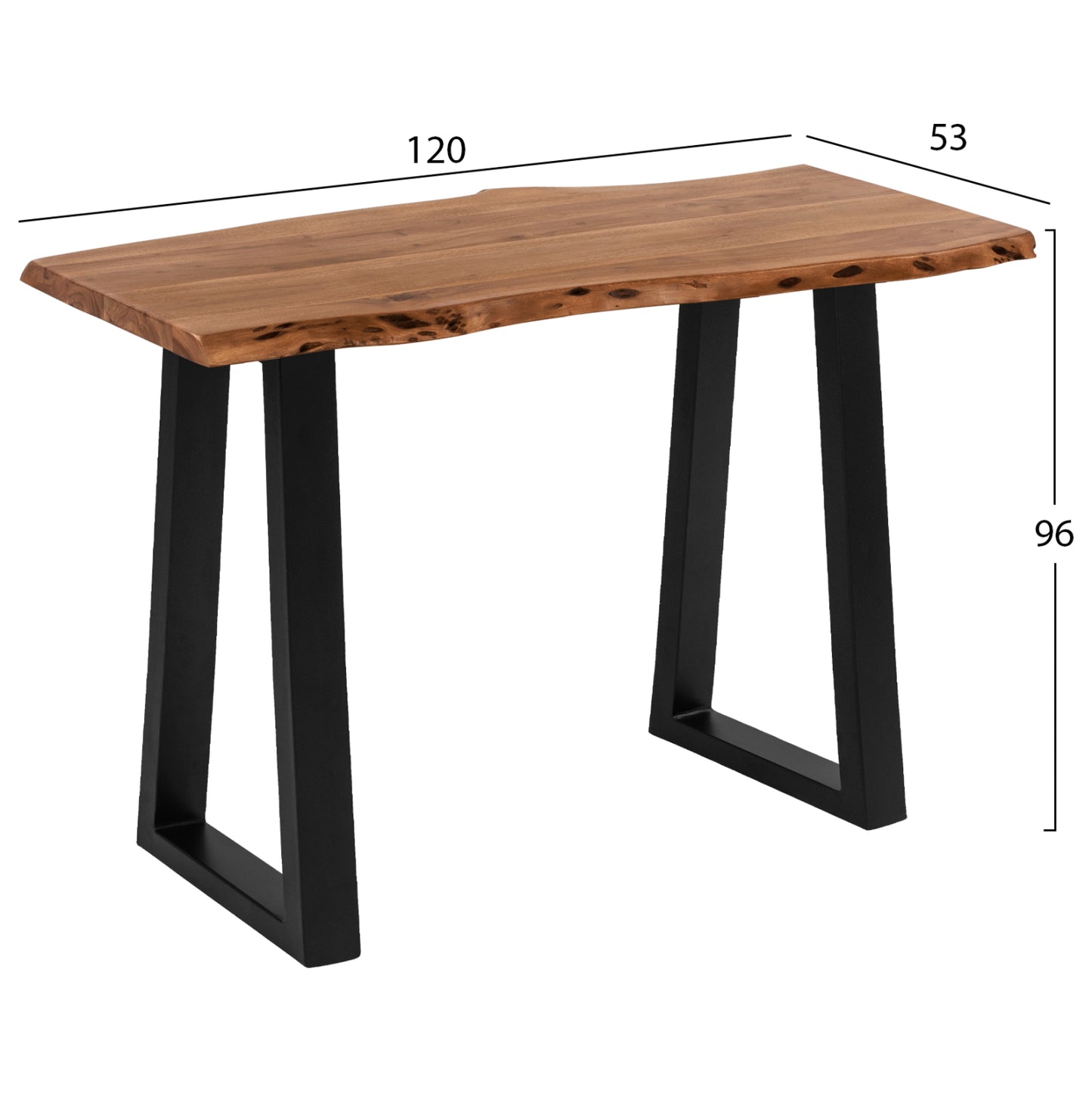 MONTANA BAR STAND 4cm THICK FROM SOLID ACACIA WOOD 120x53x96