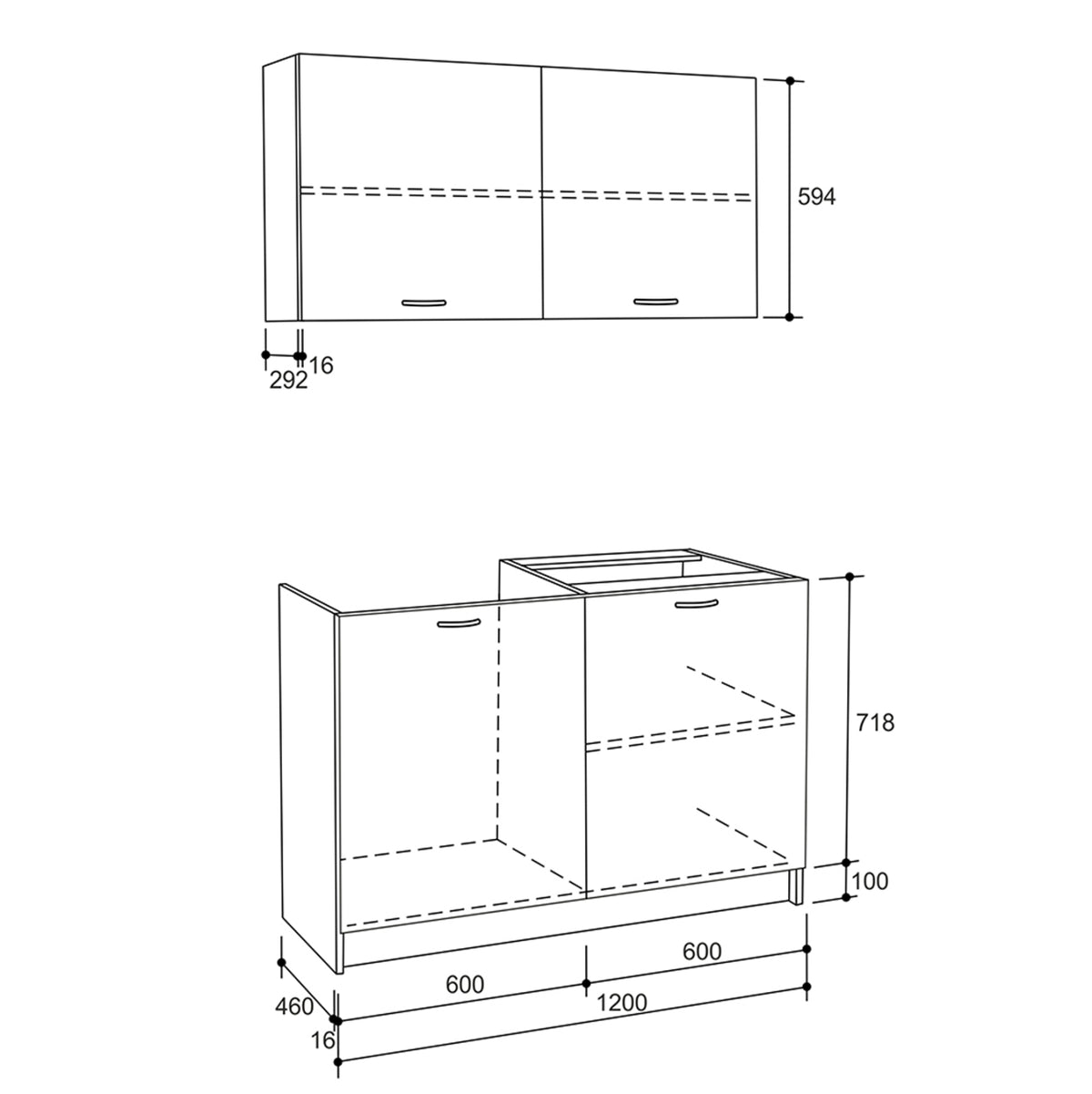 ΣΥΝΘΕΣΗ ΚΟΥΖΙΝΑΣ BLAINE ΜΕΛΑΜΙΝΗ ΓΚΡΙ 120x46-29,2εκ