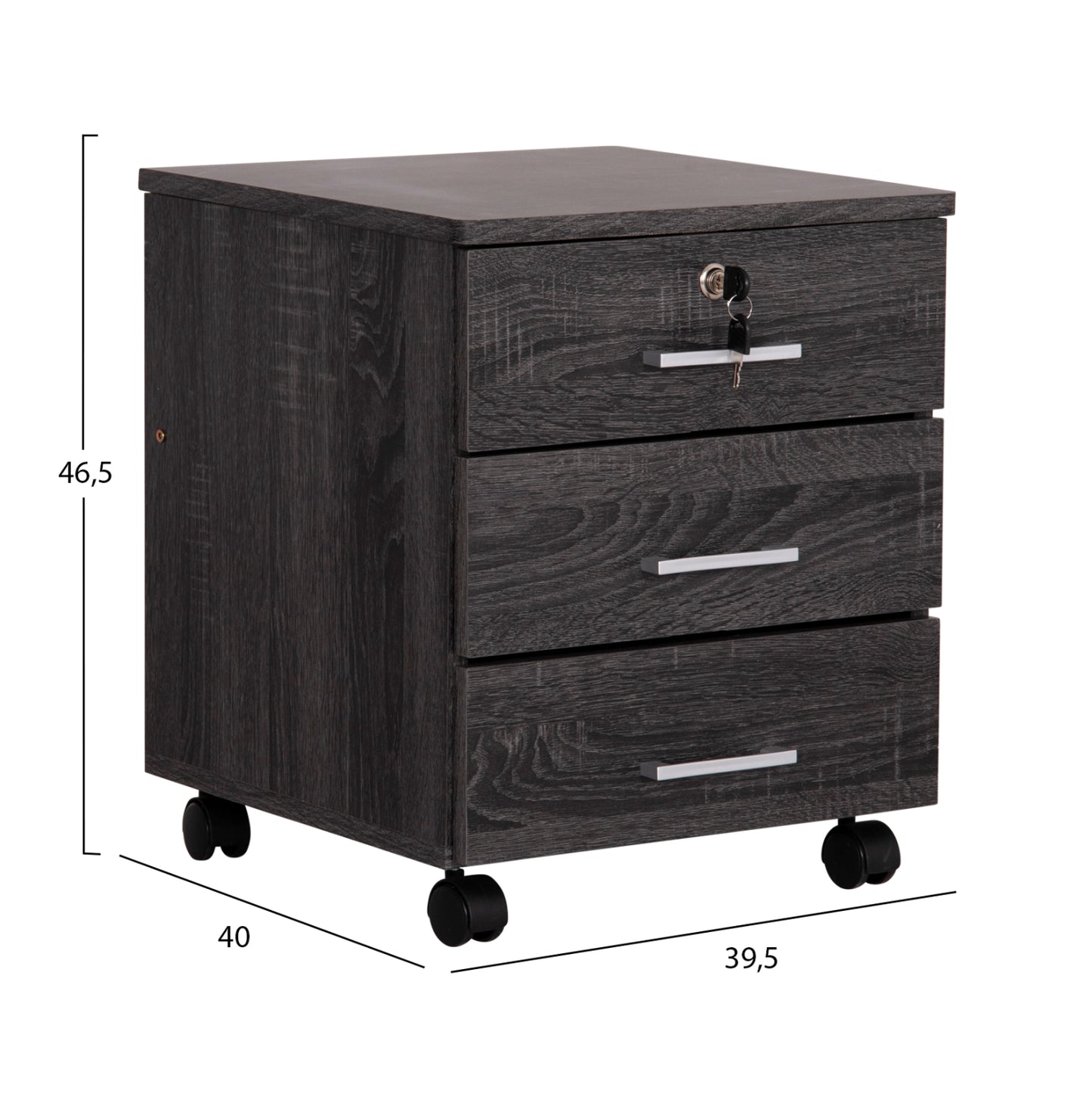 HAYDEN OFFICE DRAWER UNIT IN CHARCOAL 39.5x40x46.5