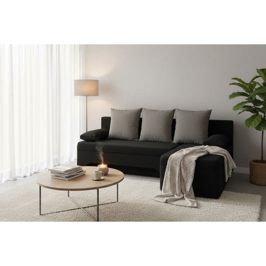 Lamor Corner Sofa Black 191x142x70