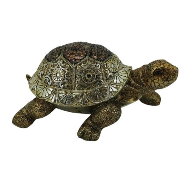 Διακοσμητική Χρυσή Χελώνα Πολυεστερική 24x14x12