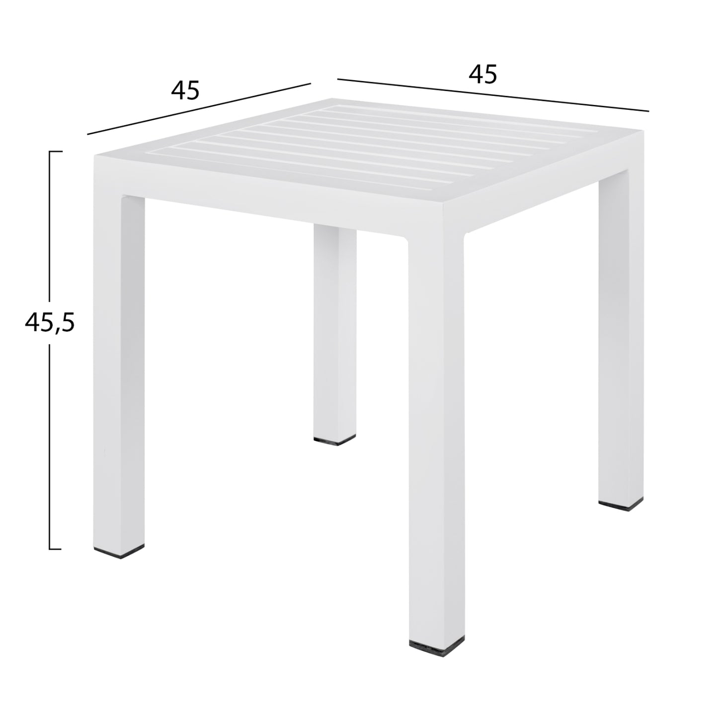 ΤΡΑΠΕΖΙ ΑΛΟΥΜΙΝΙΟΥ QIANA ΛΕΥΚΟ 45x45x45,5