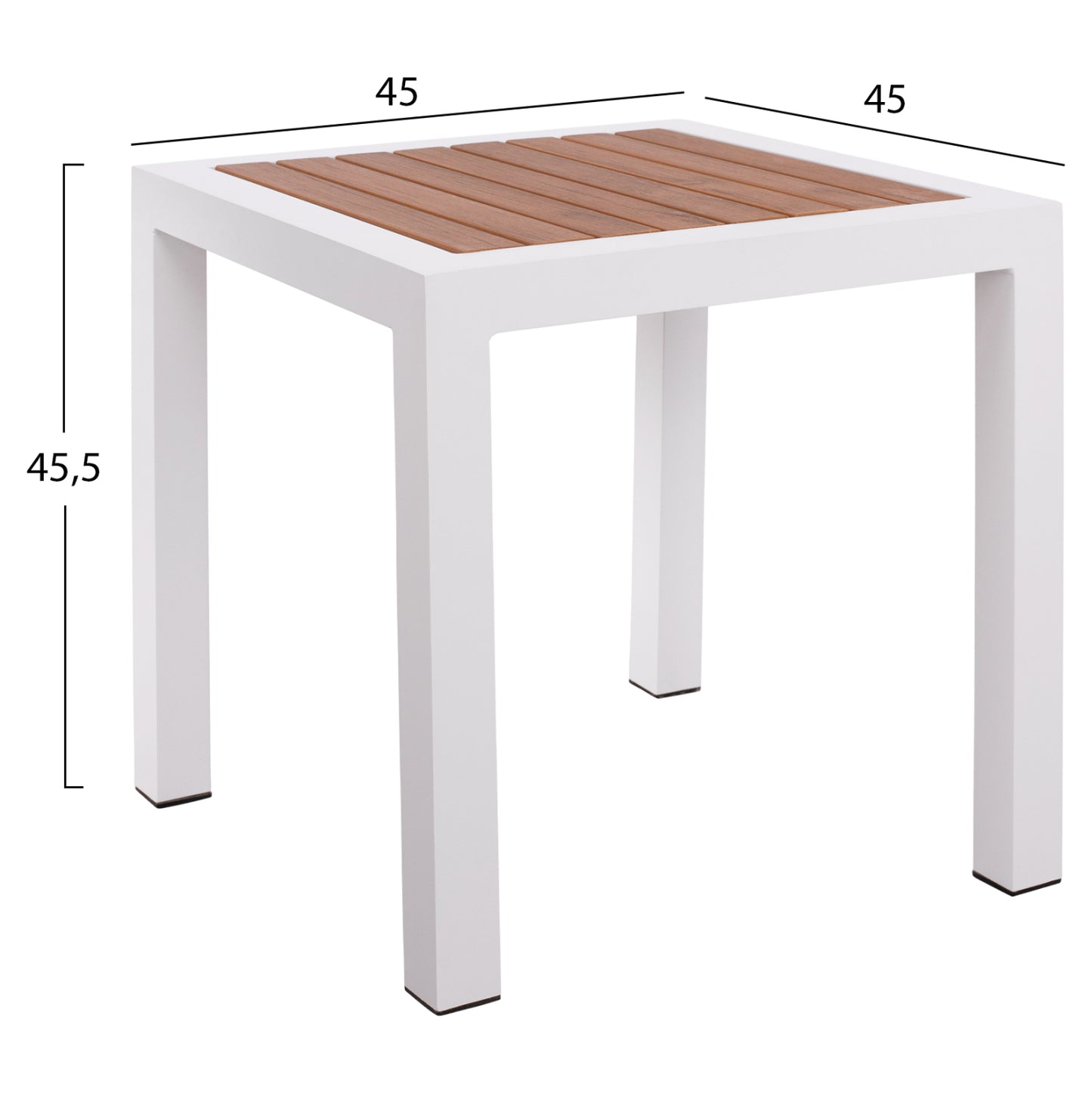 ΤΡΑΠΕΖΙ ΑΛΟΥΜΙΝΙΟΥ SABRA ΛΕΥΚΟ ΜΕ POLYWOOD 45x45x45,5