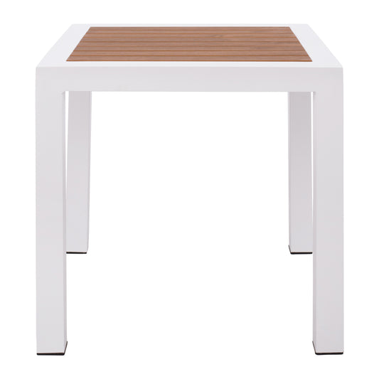 ΤΡΑΠΕΖΙ ΑΛΟΥΜΙΝΙΟΥ SABRA ΛΕΥΚΟ ΜΕ POLYWOOD 45x45x45,5