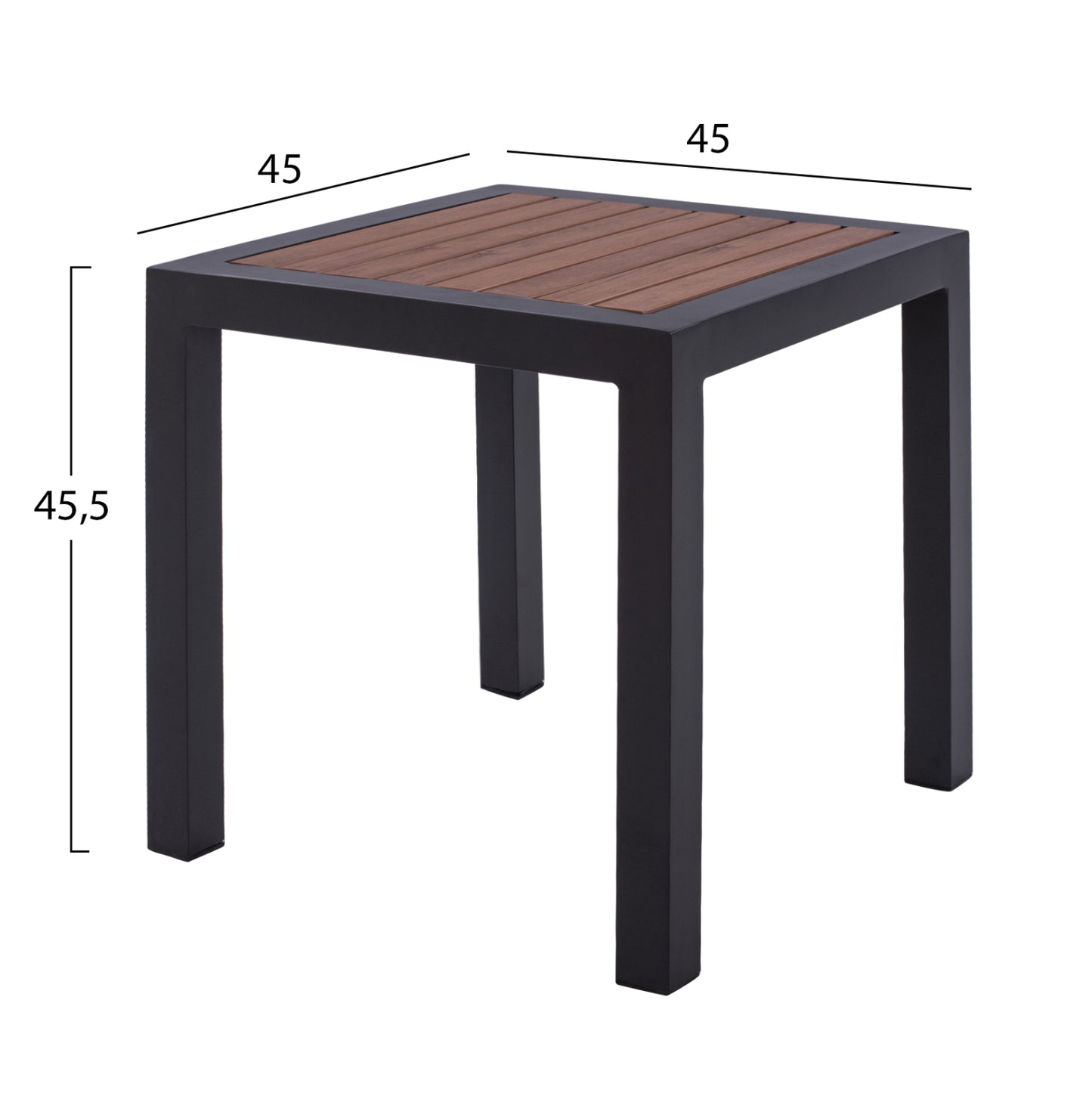 SABRA GREY ALUMINIUM TABLE WITH POLYWOOD 45x45x45.5
