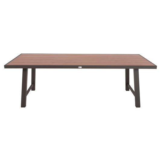 ALUMINUM TABLE GOBAR CHAMPAGNE WITH WOOD IMITATION SURFACE 240x105x75
