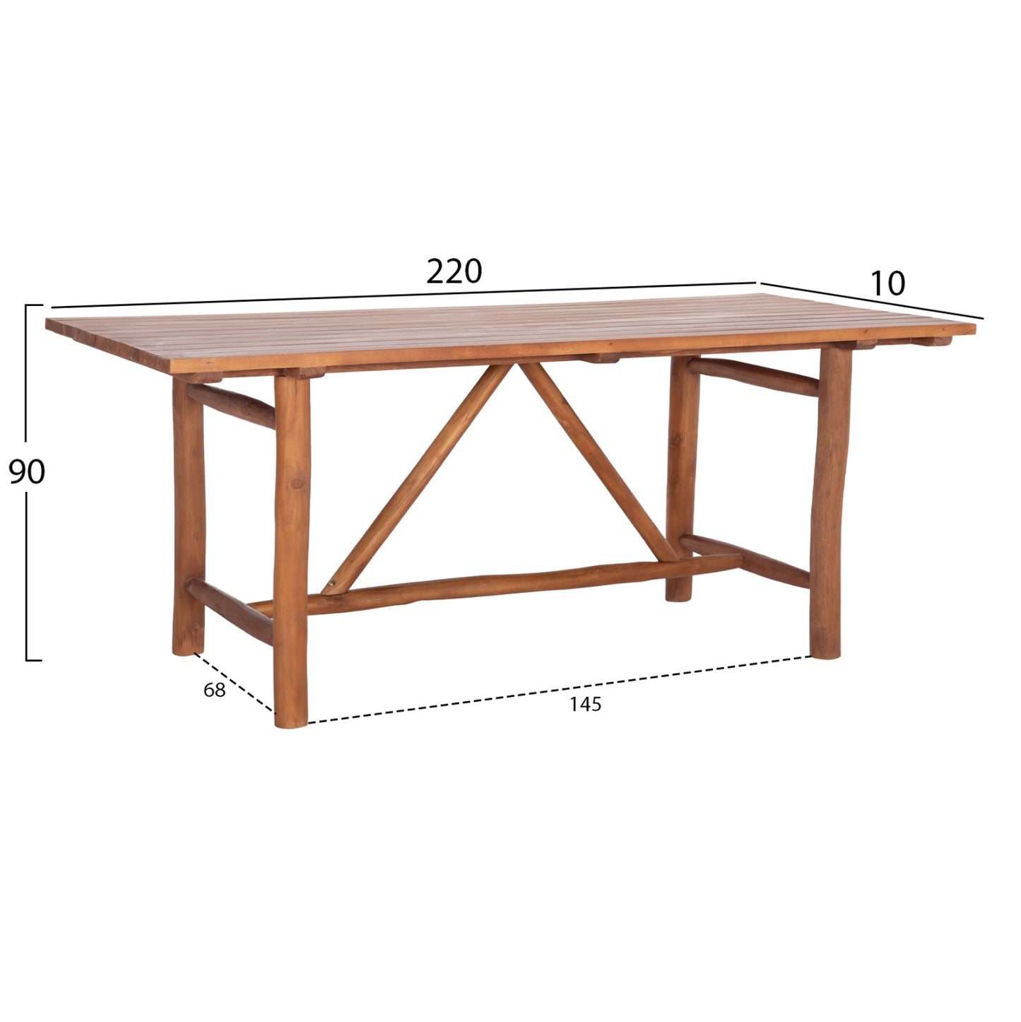 ΤΡΑΠΕΖΙ GROOVE ΑΠΟ ΞΥΛΟ ΜΑΣΙΦ ΤΕΑΚ 220x100x90