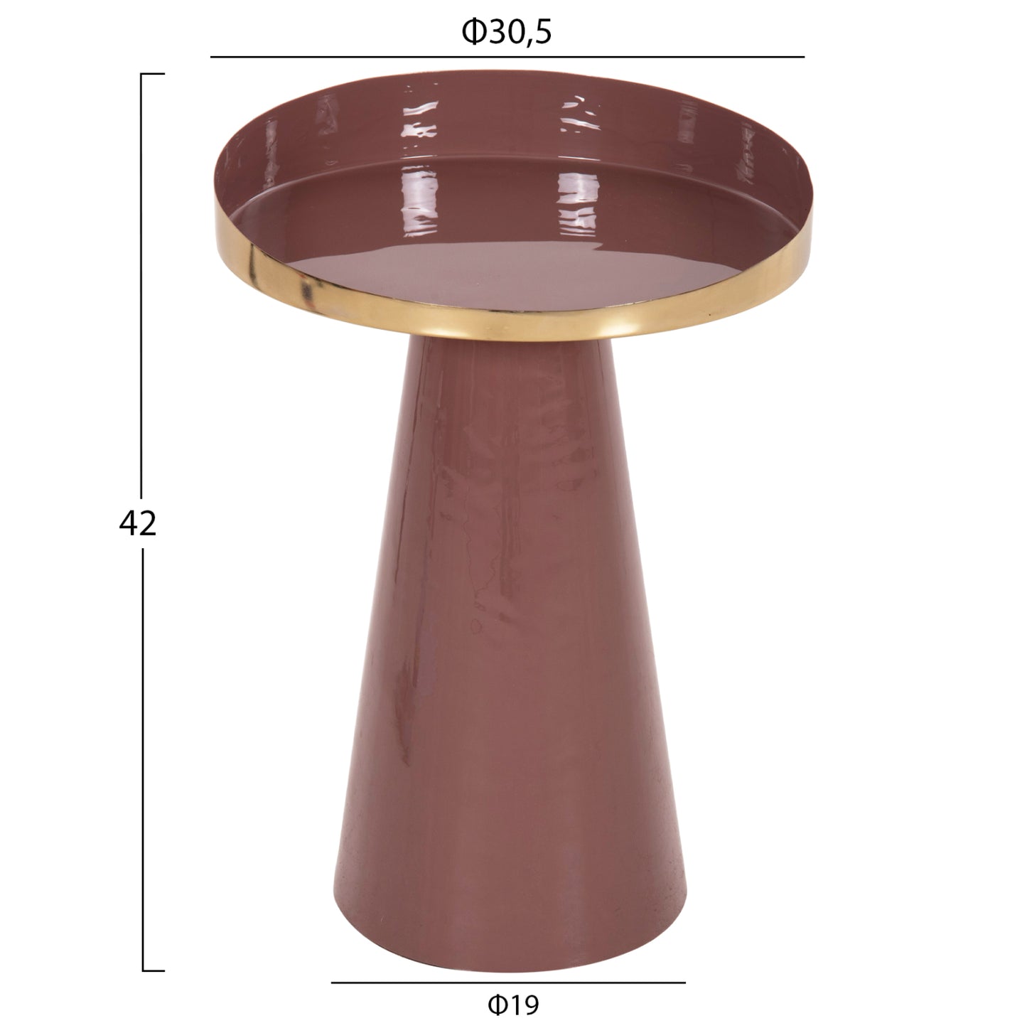 LATUR SIDE TABLE METAL IN COFFEE GOLD Φ30,5x39-42