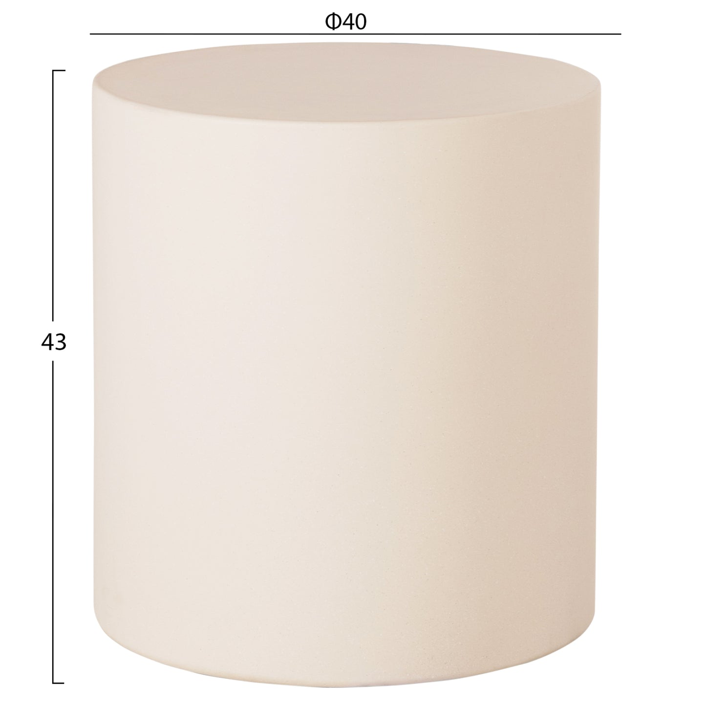 ΤΡΑΠΕΖΙ ΒΟΗΘΗΤΙΚΟ FIBER CEMENT ΣΤΡΟΓΓΥΛΟ KYOKO ΜΠΕΖ Φ40x43