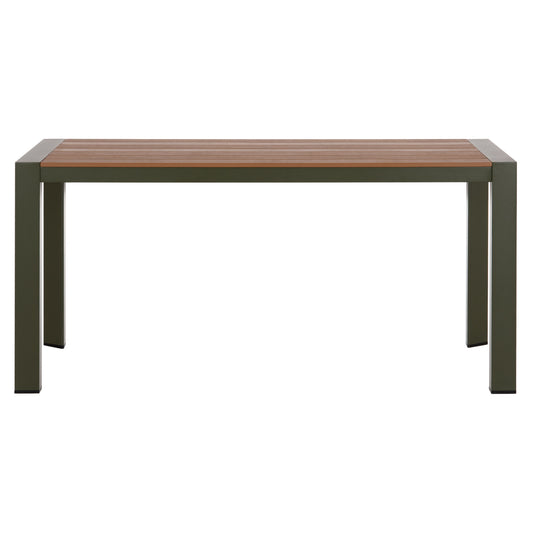 GOYA OUTDOOR TABLE ALUMINUM IN OLIVE GREEN & POLYWOOD 160x80x75