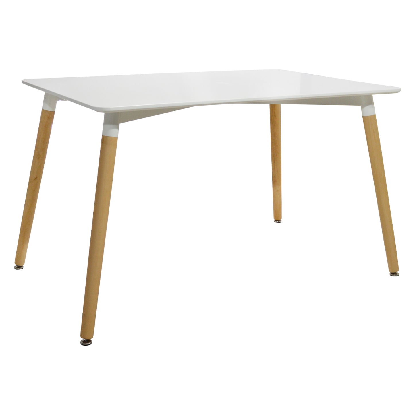 TABLE MINIMAL WHITE MDF WOODEN BEECH LEGS 120x80x73