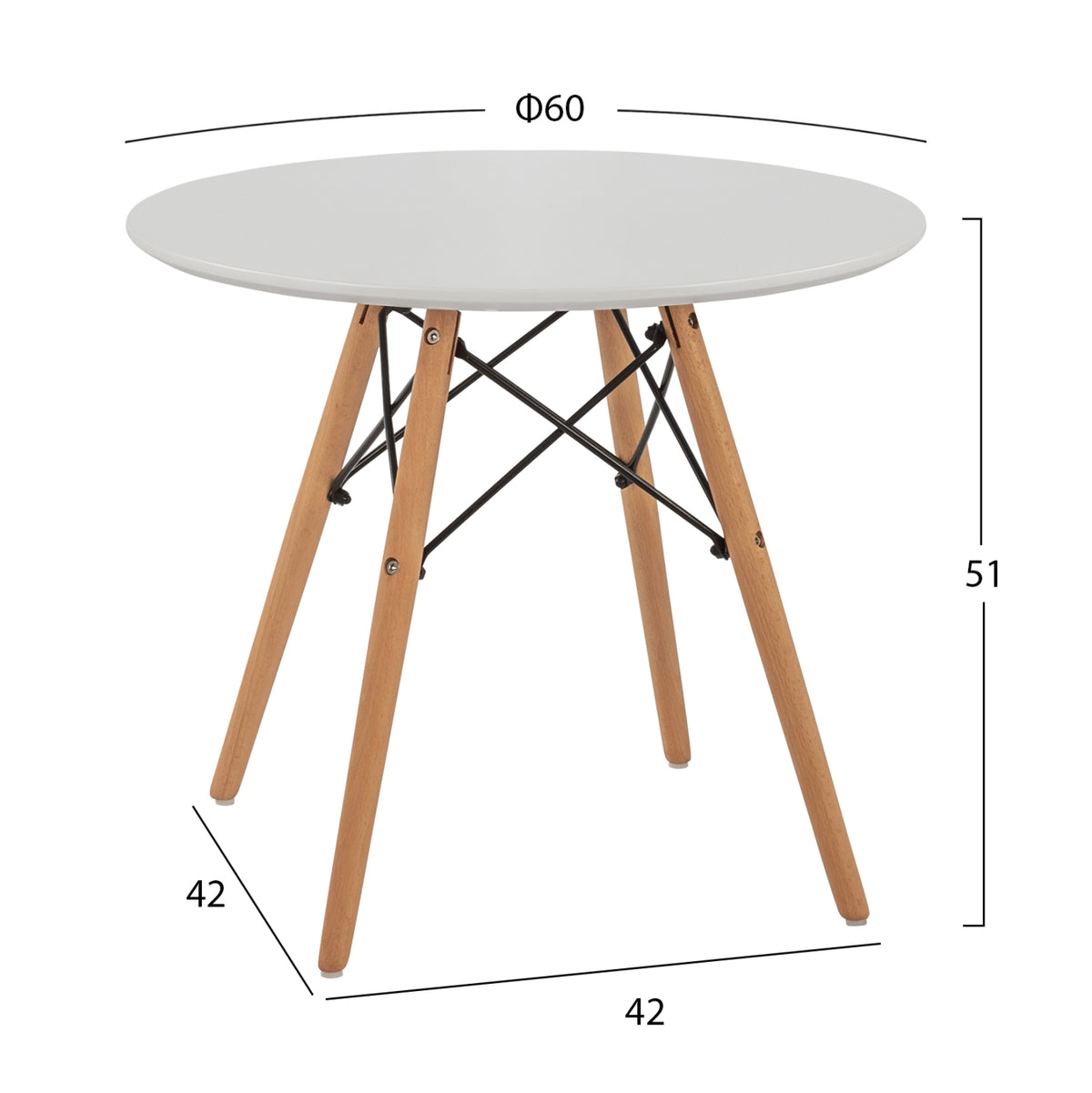 TABLE MINIMAL KID ROUND WHITE Φ60x51