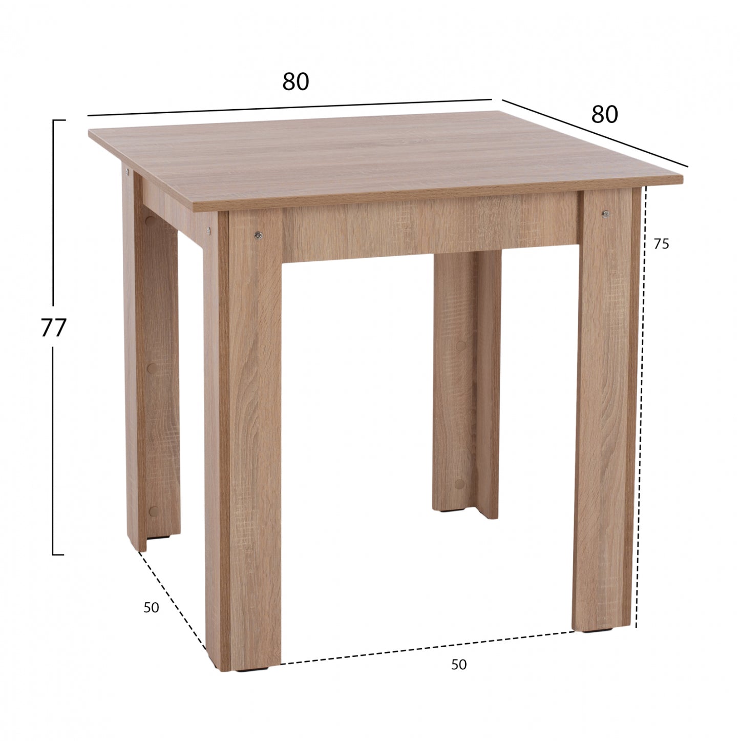 ΤΡΑΠΕΖΙ ΚΟΥΖΙΝΑΣ KELVIN SONOMA OAK 80x80x77