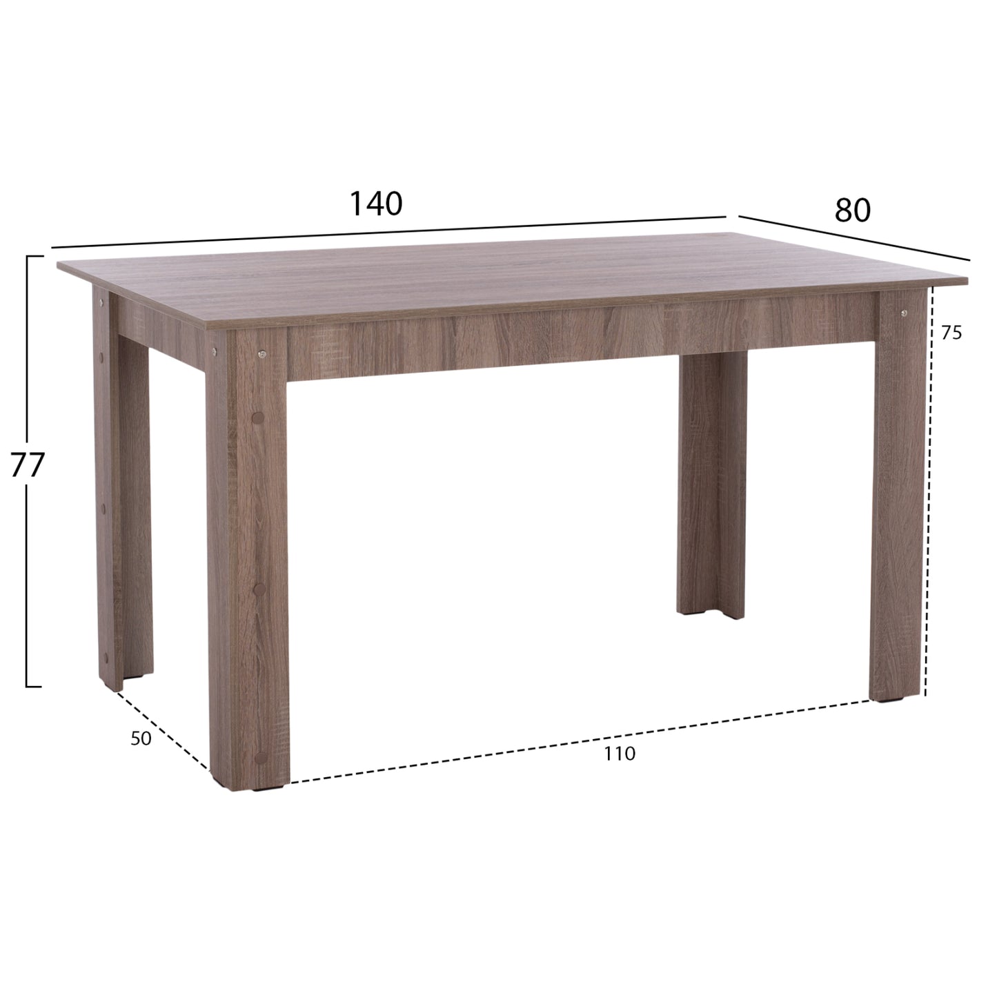 KELVIN SONAMA OAK TRUFFLE KITCHEN TABLE 140x80x77
