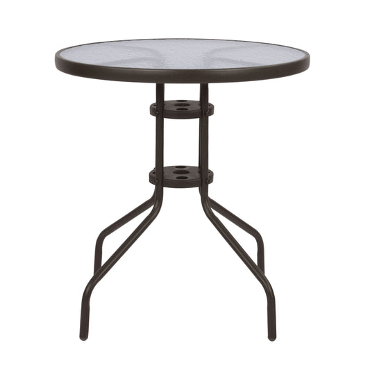 LIMA METAL COFFEE TABLE WITH GLASS TOP Φ70x70