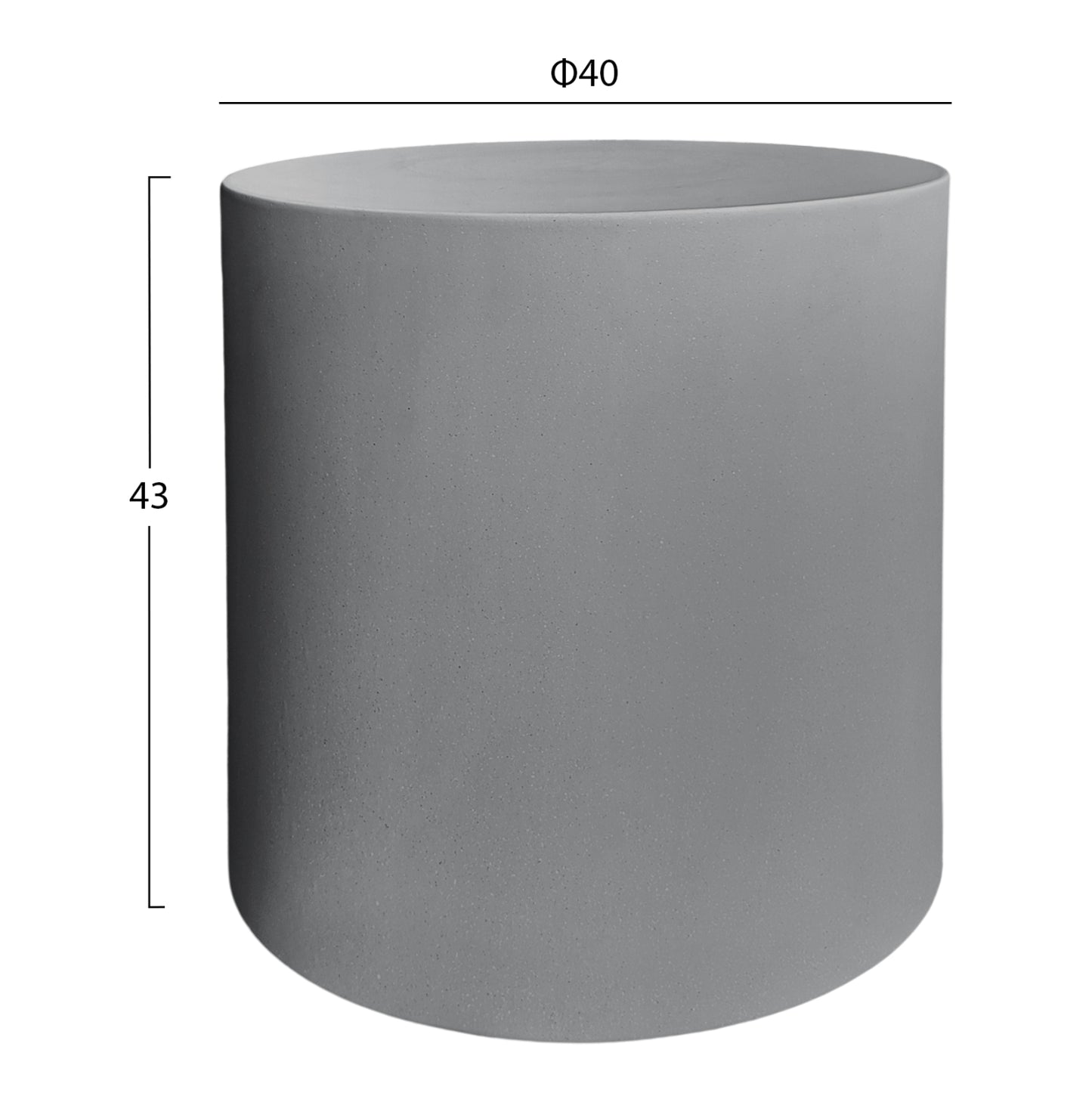 ΤΡΑΠΕΖΙ ΒΟΗΘΗΤΙΚΟ FIBER CEMENT ΣΤΡΟΓΓΥΛΟ KYOKO ΓΚΡΙ Φ40x43