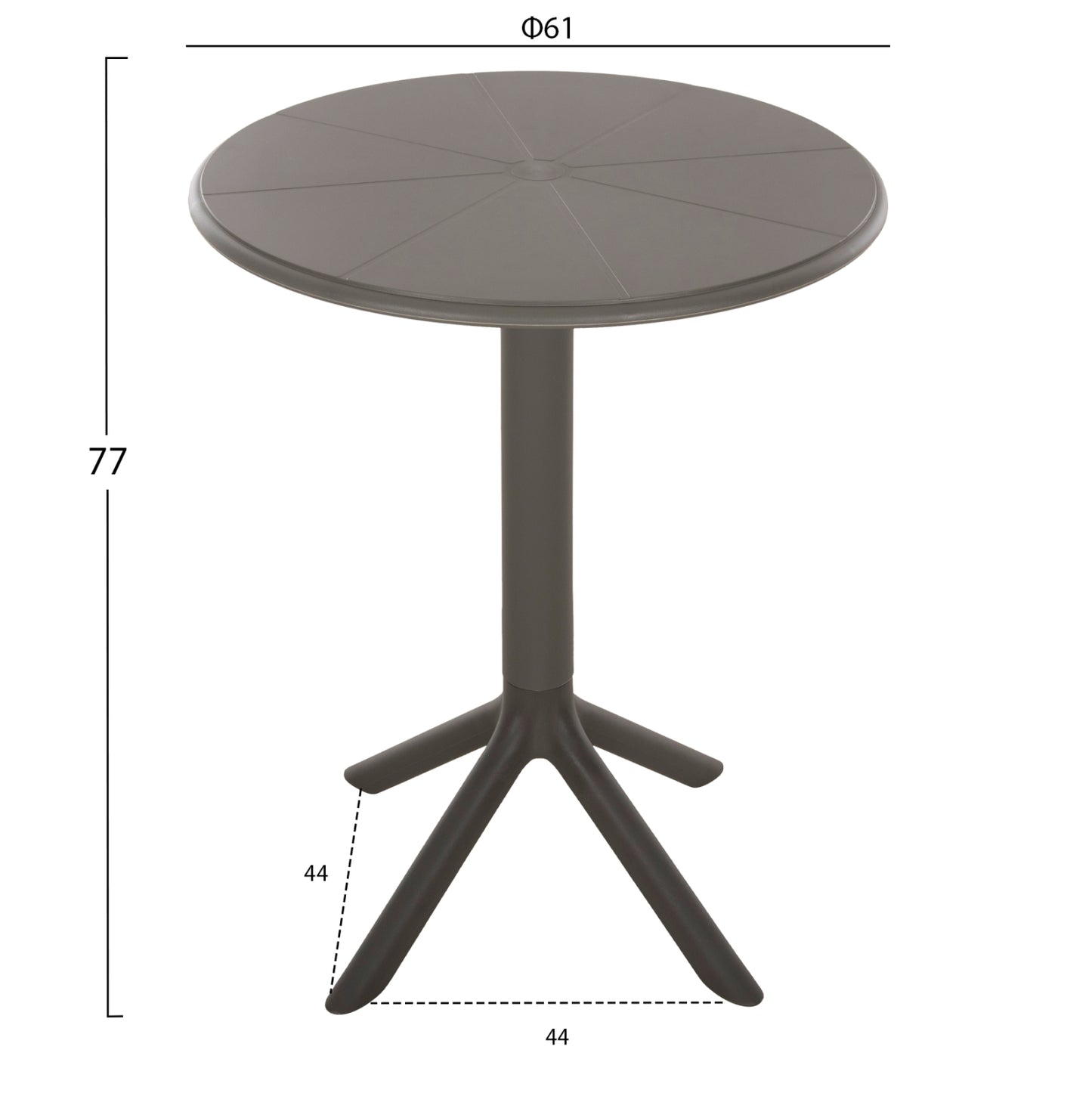 ΤΡΑΠΕΖΙ ΠΟΛΥΠΡΟΠΥΛΕΝΙΟΥ ΣΤΡΟΓΓΥΛΟ TERRIN OLIVE GREEN Φ60x75