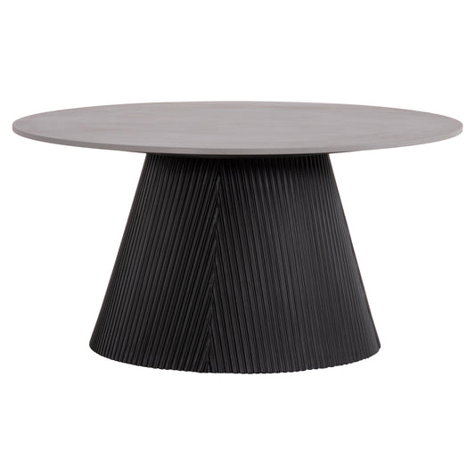 ΤΡΑΠΕΖΙ ΣΑΛΟΝΙΟΥ DUNCAN HM18022.01 ΚΕΡΑΜΙΚΟ TOP-MDF ΒΑΣΗ-ΜΑΥΡΟ Φ80x41Υεκ.