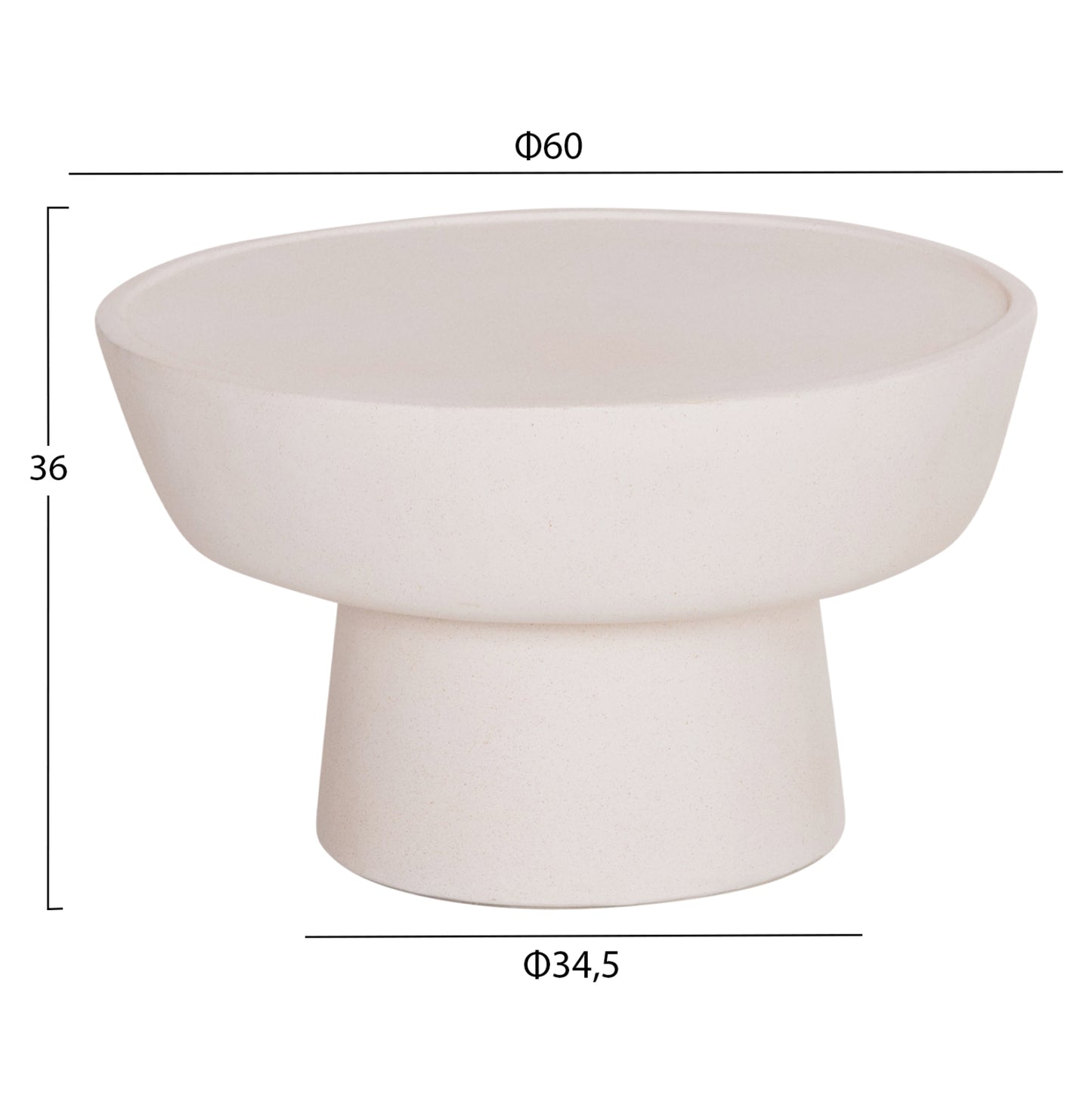 ΤΡΑΠΕΖΙ ΣΑΛΟΝΙΟΥ PIRSON FIBER CEMENT ΣΕ ΛΕΥΚΟ Φ60x36