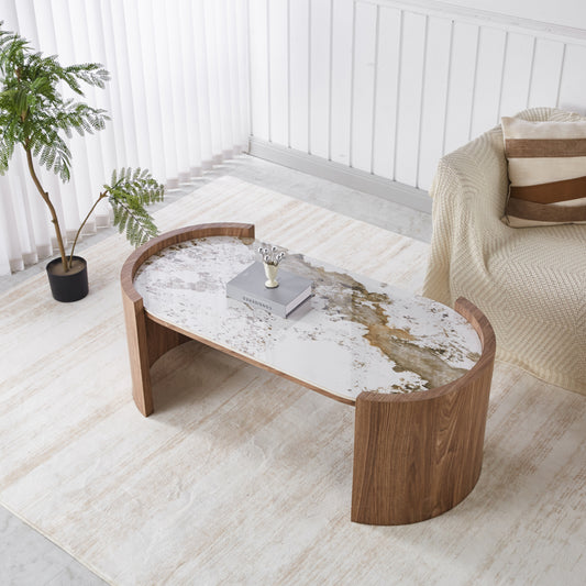 ΤΡΑΠΕΖΙ ΣΑΛΟΝΙΟΥ MARBLEX ΚΕΡΑΜΙΚΟ TOP PANDORA MDF ΠΟΔΙΑ 120x60x43