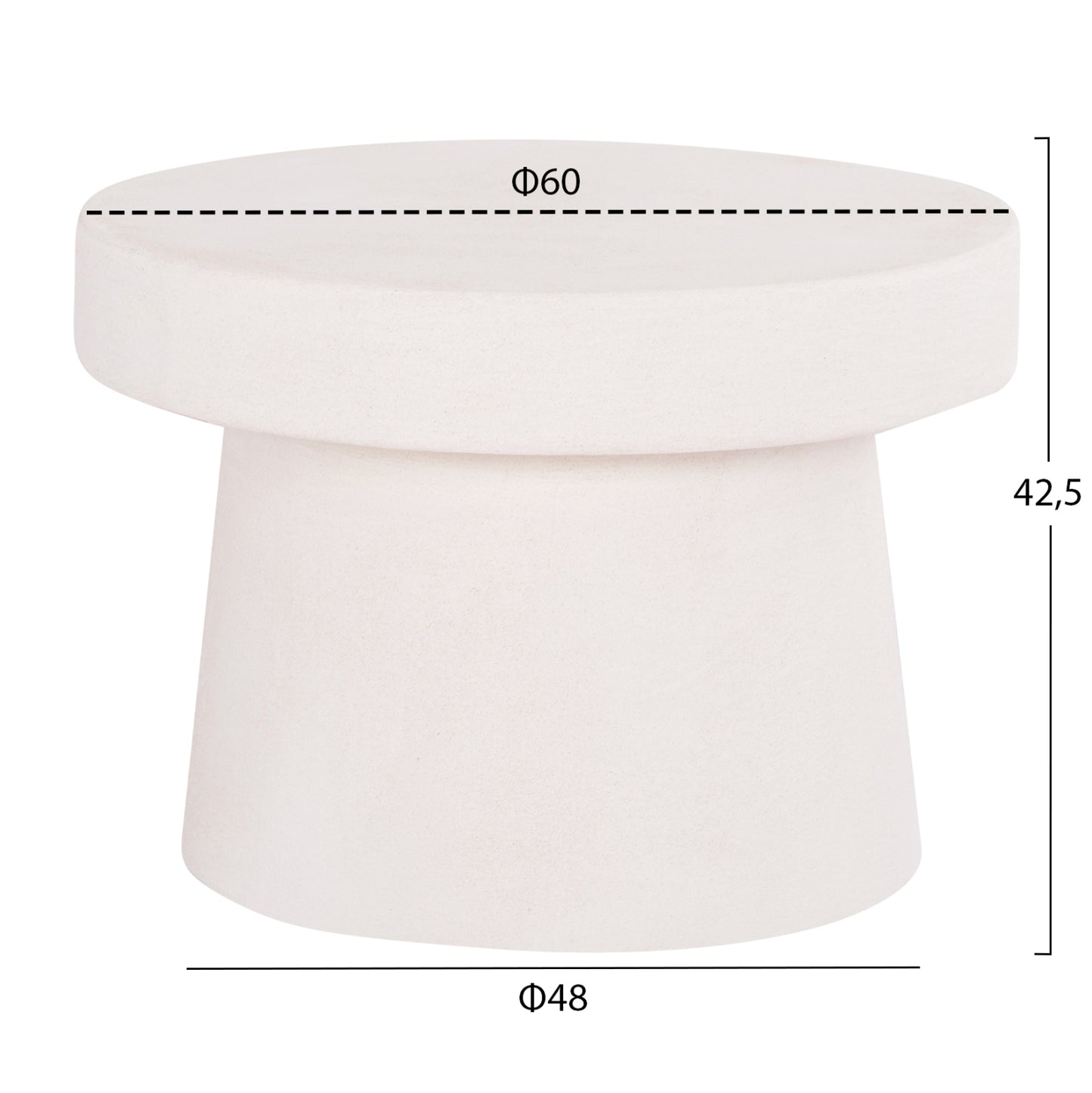 ΤΡΑΠΕΖΙ ΣΑΛΟΝΙΟΥ ΣΤΡΟΓΓΥΛΟ ΣΕΙΡΑ SANTORINI HM18051 MDF ΣΕ ΥΠΟΛΕΥΚΟ ΧΡΩΜΑ Φ60x42,5Υεκ.