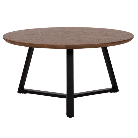 ΤΡΑΠΕΖΙ ΣΑΛΟΝΙΟΥ ΣΤΡΟΓΓΥΛΟ ROCKET MDF WALNUT ΜΑΥΡΗ ΣΑΓΡΕ ΒΑΣΗ Φ80x42