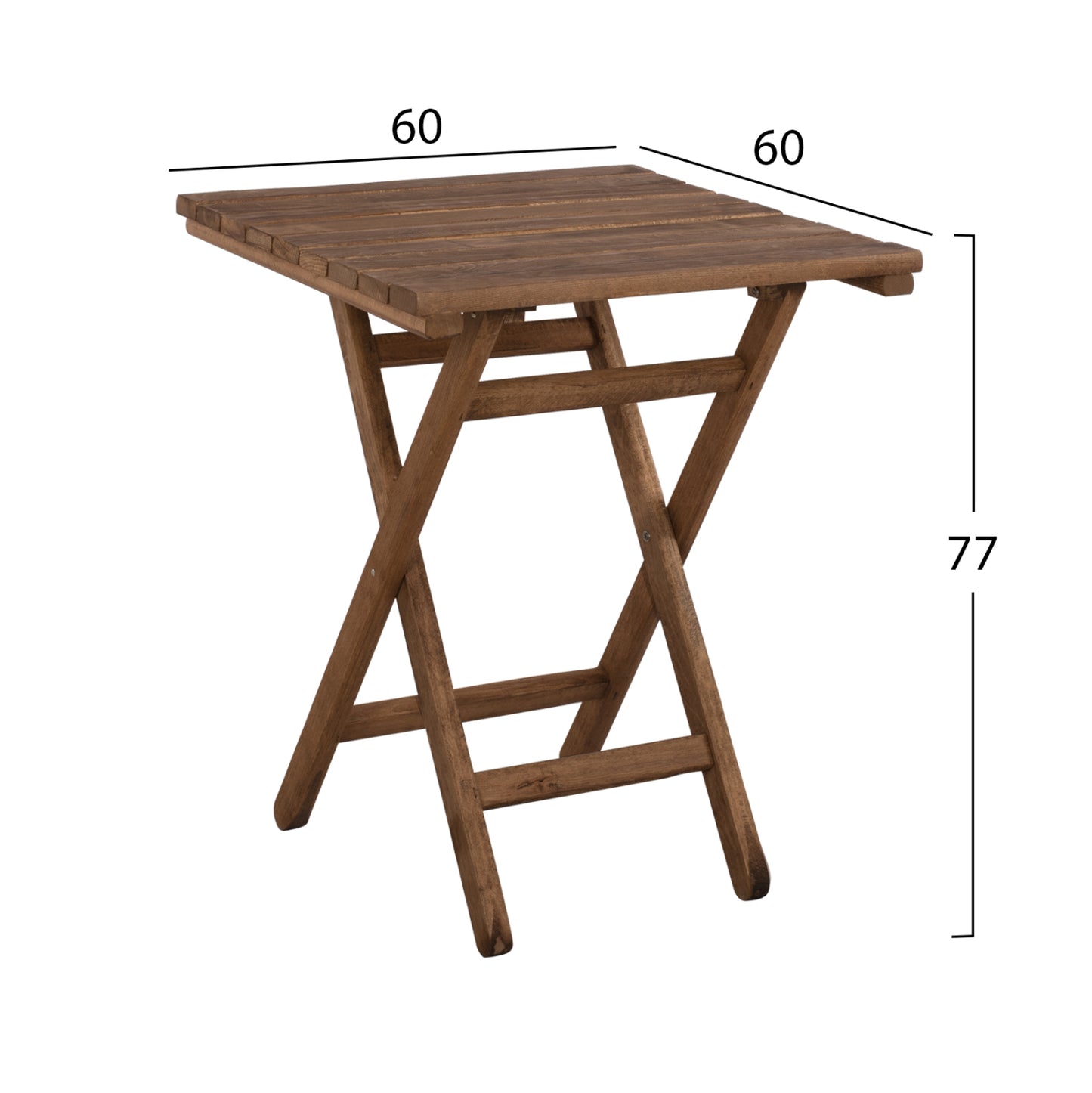 DIRECTOR'S TABLE LEMNOS SOLID BEECH WALNUT IMPREGNATION 60x60x77