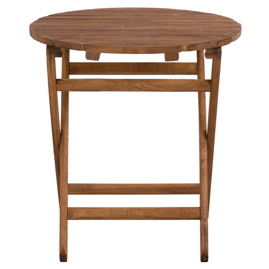 DIRECTOR'S TABLE LEMNOS SOLID BEECH WALNUT IMPREGNATION Ø70x76cm