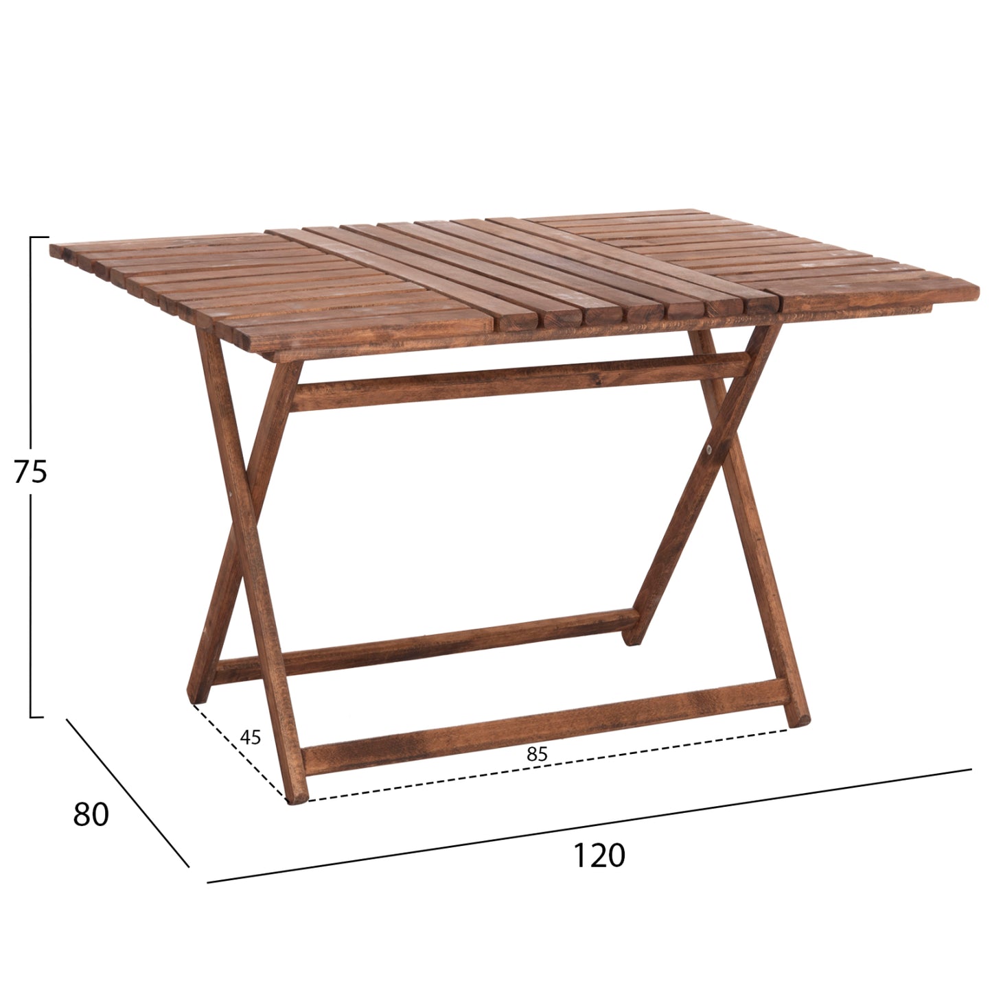 DIRECTOR'S TABLE LEMNOS SOLID BEECH WALNUT IMPREGNATION 120x80x75