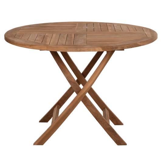 TABLE ROUND KENDALL FOLDING TEAK WOOD IN NATURAL COLOR Φ106x73,5