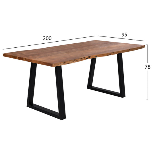 DINING TABLE MONTANA 4cm THICK SOLID ACACIA WOOD 200x93x74