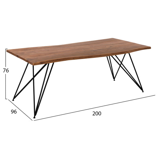 DINING TABLE RIO SOLID ACACIA WOOD 200x96x76