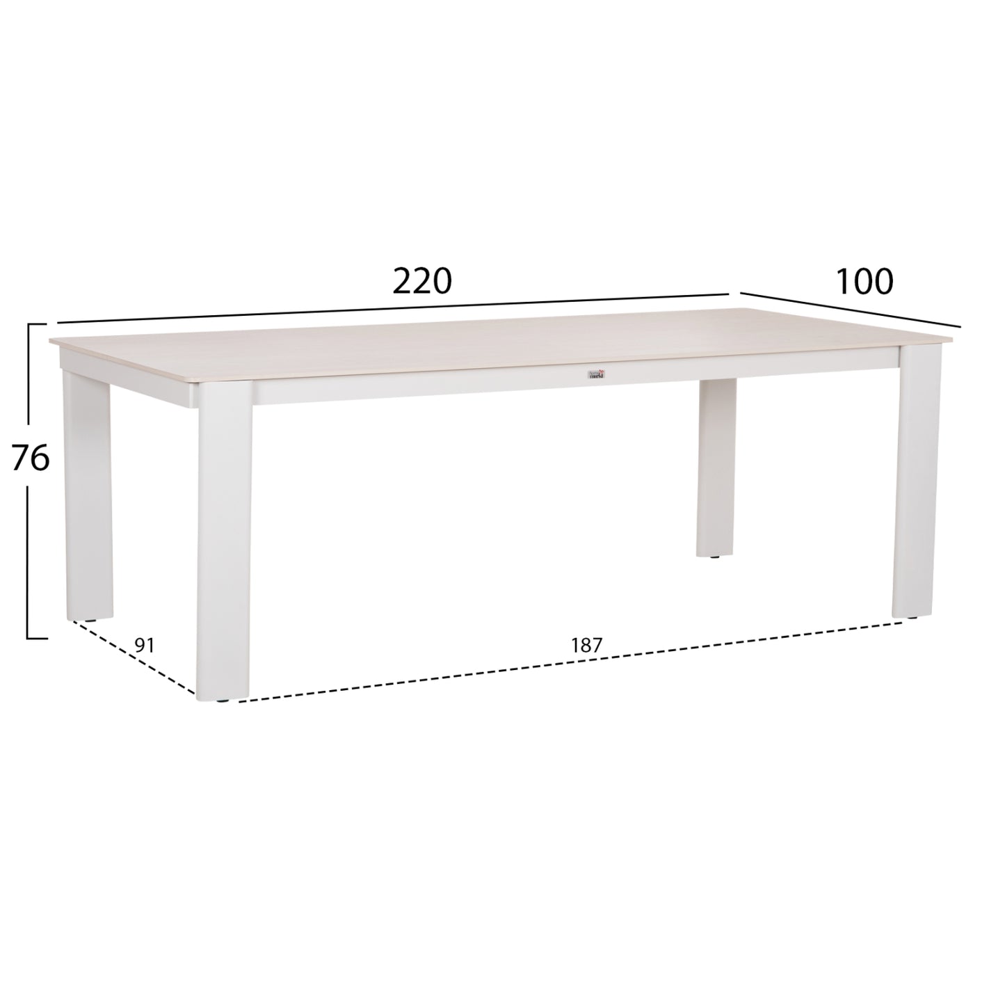 ΤΡΑΠΕΖΙ ΤΡΑΠΕΖΑΡΙΑΣ PUNDER ΚΡΕΜ ΑΛΟΥΜΙΝΙΟ-SINTERED STONE TOP 220x100x76