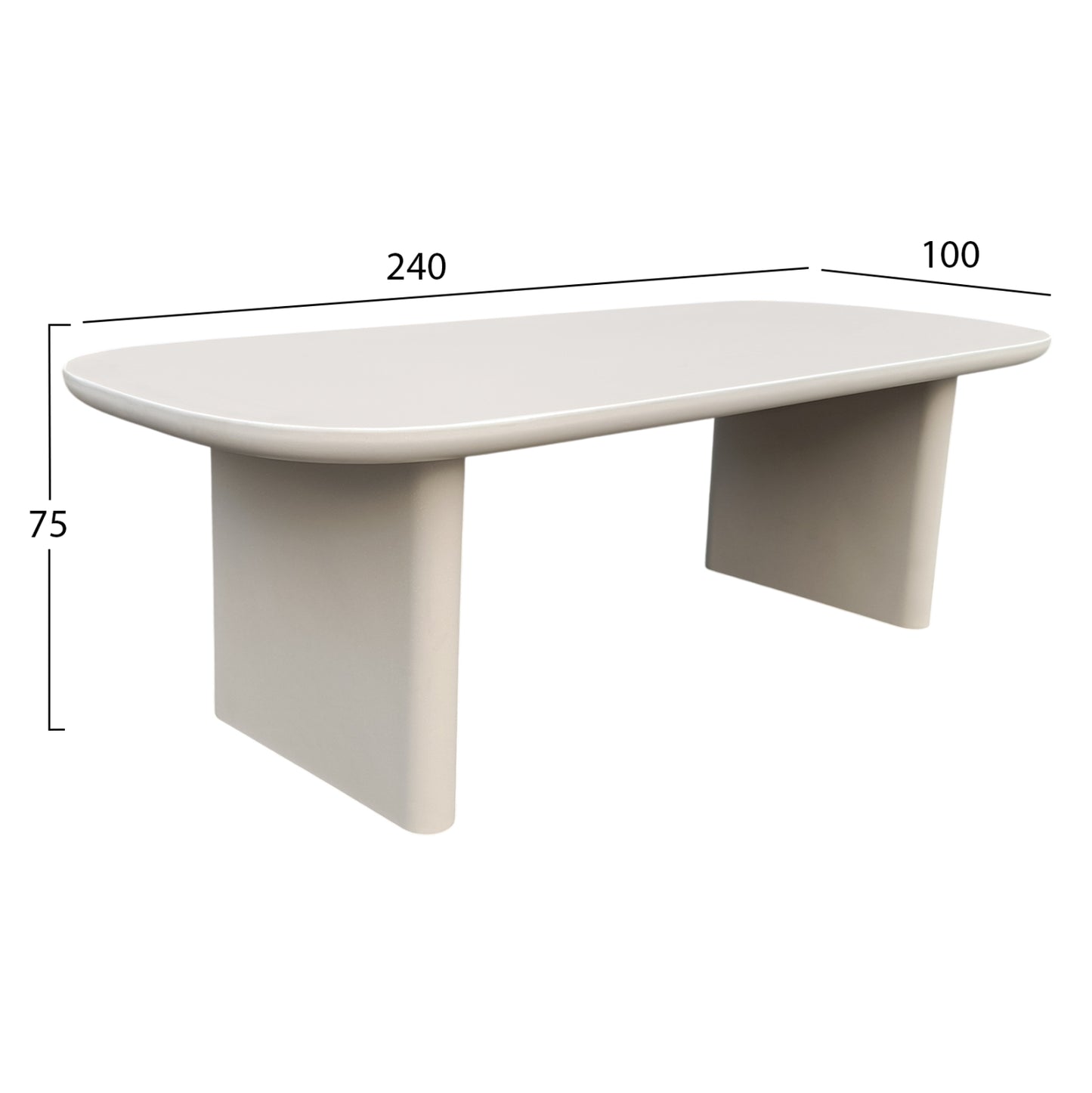 ΤΡΑΠΕΖΙ ΤΡΑΠΕΖΑΡΙΑΣ FIBER CEMENT AZAMI ΜΠΕΖ 240x100x75