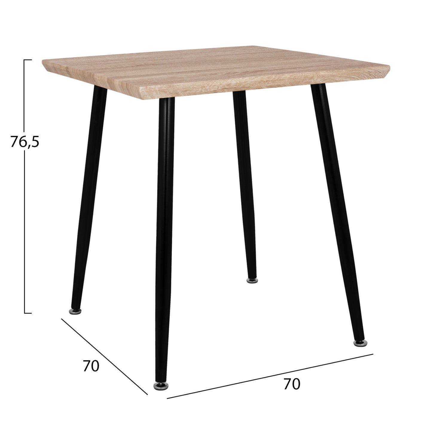 DINING TABLE PALOMA SONOMA BLACK LEGS 70x70x76.5